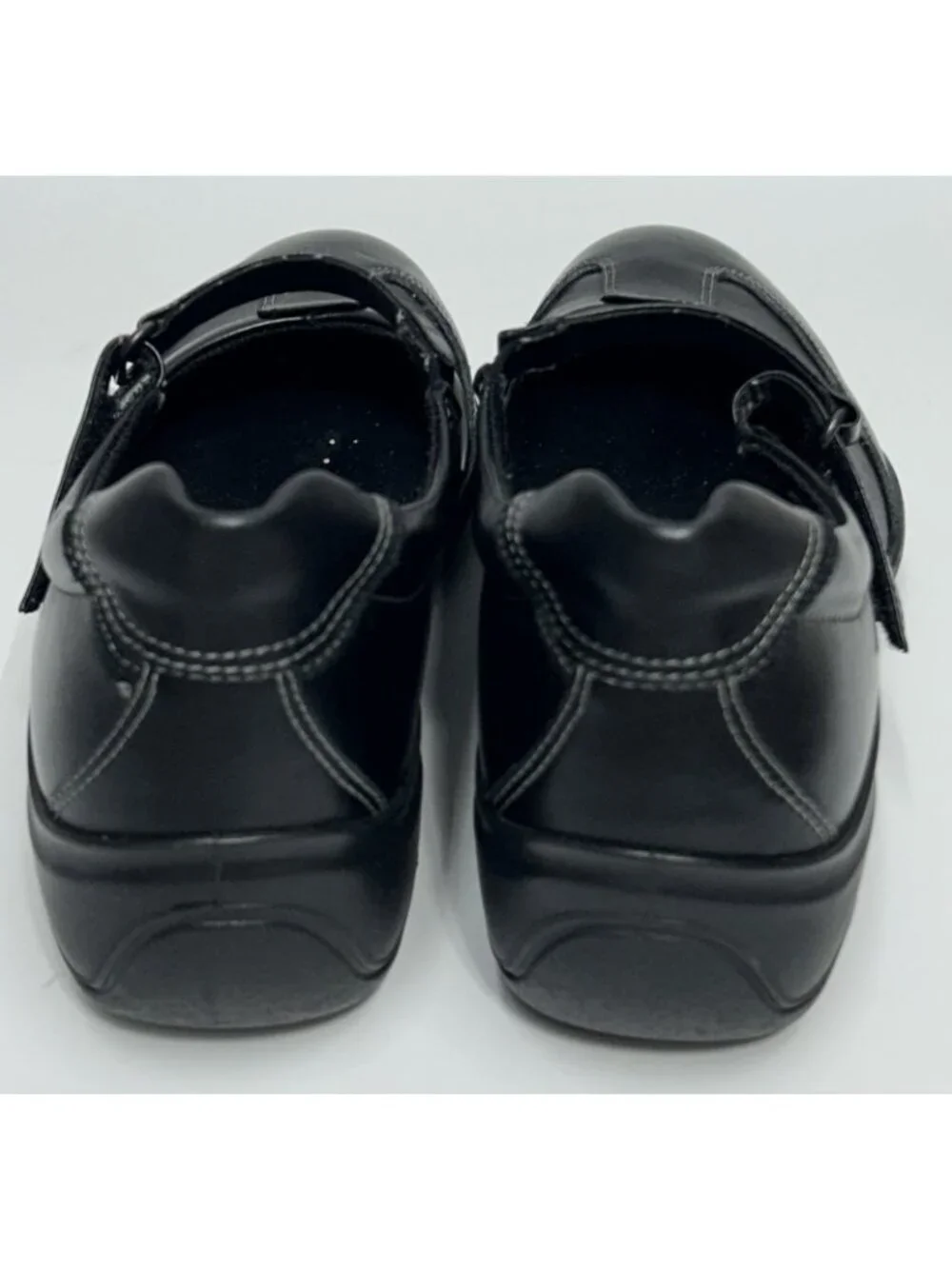 ECCO Womens Mary Jane Shoes EU 38 US 7-7.5 Black Leather Flats MINT COND